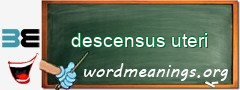 WordMeaning blackboard for descensus uteri